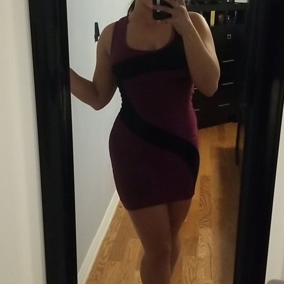 Wine sweater bandage dress - Picture 5 of 5